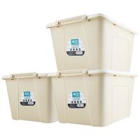 CHAHUA 茶花 悦巧系列 28100 带滑轮收纳箱 58L*3个 卡其色