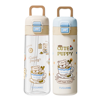 FGA富光儿童水杯保温杯礼盒上双饮大容量夏季水壶咖啡小狗蓝 【高性价比】蓝咖tritan夏季+316L保温杯