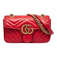 GUCCI 古驰 GG Marmont系列 女士迷你肩背包 446744 DTDIT 6433 红色