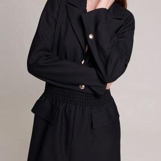 MAJE 冬季女士收腰长袖西装风衬衫式连衣裙短裙气质通勤