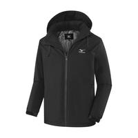 美津浓 户外棉衣男棉服夹克外套连帽棉袄防风保暖登山棉袄 黑色 2XL