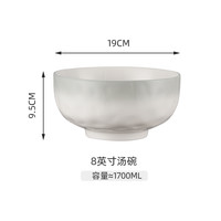 美康之家陶瓷米饭碗汤面碗家用2025高级家用组合套装套碗餐具 烟雨谣-8英寸圆碗【1个装】