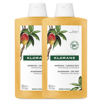 康如（KLORANE）芒果水润洗发露400ml*2（滋养修护干枯发 无硅油 法国） 芒果洗发水800ml