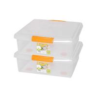 IRIS 爱丽思 UG-475 床底塑料收纳盒 47.5*45*16.5cm 桔色