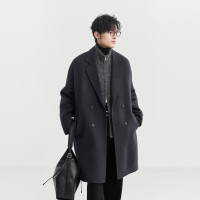 保暖服饰：Earl Joel 【羊毛混纺】双面呢羊毛手工中长款大衣 男