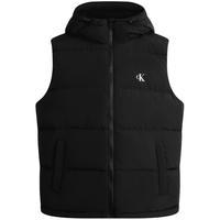 卡尔文·克莱恩 CK Jeans秋冬男女中性户外简约印花鸭绒连帽羽绒马甲背心外套