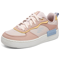 斯凯奇(Skechers)女鞋时尚百搭板鞋复古休闲鞋轻便舒适运动鞋通勤鞋185032 粉红色/多彩色/PKMT 35.5