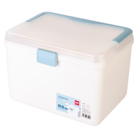 得力（deli）手提药品整理箱药箱多功能收纳箱（附药盒）18L白色一只装 PK116 【便携手提-18L】双层收纳药箱