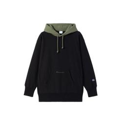 Champion 春季套头连帽卫衣男拼色时尚插兜休闲LOGO
