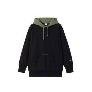 Champion 春季套头连帽卫衣男拼色时尚插兜休闲LOGO