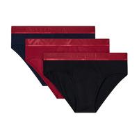 【圣诞】EMPORIO ARMANI/阿玛尼秋冬男士三条装三角内裤 【三条装纯棉微弹】酒红色/黑色/阿玛尼蓝色