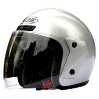 YOHE 永恒3C摩托车头盔头盔防晒男女士四季轻便四分三盔883 银色 XL(57-58cm)