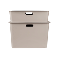 茶花（CHAHUA）收纳箱办公室收纳盒有盖储物箱玩具化妆品内衣收纳塑料整理箱 灰色20L