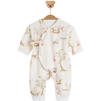 Kordear婴儿长袖连体衣男女宝宝系带连身哈衣新生儿纯棉爬服 童话花园 1件连体衣 52cm