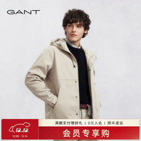GANT 25秋冬新款男士纯色外套抽绳连帽宽松通勤休闲运动夹克 277-浅卡其 L