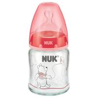 NUK 玻璃彩色奶瓶 硅胶奶嘴款 120ml 迪士尼红色 0-6月