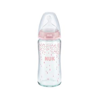 NUK 玻璃彩色奶瓶 硅胶奶嘴款 240ml 白色蝴蝶 6-18月