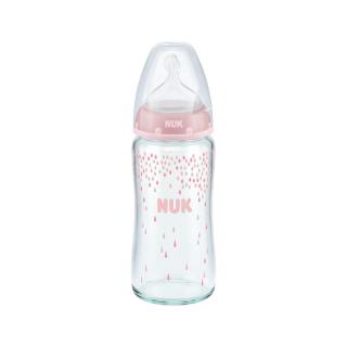 NUK 玻璃彩色奶瓶 硅胶奶嘴款 240ml 白色蝴蝶 6-18月