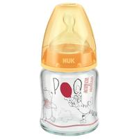 NUK 玻璃彩色奶瓶 硅胶奶嘴款 120ml 迪士尼黄色 0-6月
