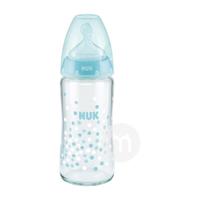 NUK 玻璃彩色奶瓶 硅胶奶嘴款 240ml 浅蓝 6-18月