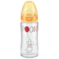 NUK 玻璃彩色奶瓶 硅胶奶嘴款 240ml 迪士尼黄色 0-6月