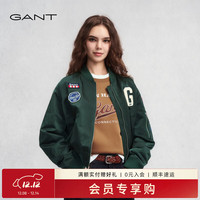 GANT 25秋季新款女士复古学院风宽松夹克外套 374-绿色 M