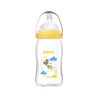 Pigeon 贝亲 Disney自然实感系列 AA137 玻璃彩绘奶瓶 160ml 米奇宝宝安睡款 0月+