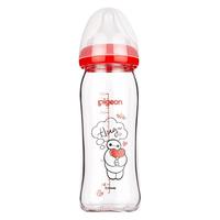 Pigeon 贝亲 Disney自然实感系列 AA150 玻璃彩绘奶瓶 240ml 大白拥抱款 3月+
