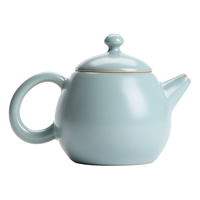 苏氏陶瓷(SUSHI CERAMICS)汝窑泡茶壶开片可养金线汝瓷龙蛋茶壶礼盒装200ml