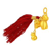 潮宏基 好事发生聚财黄金吊坠女足金挂坠马上有钱葫芦钱币生日礼物 计价 单吊坠，不含链 3.65g