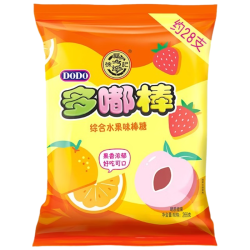 徐福记 多嘟棒 果味棒棒糖266g/袋约28支  休闲零食解馋 分享装奖励学生