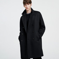 VALENTINO GIOVANNI VALENTINO 华伦天奴 男士全羊毛呢大衣 中长款英伦风呢子外套