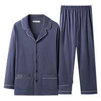 HLA 海澜之家 男士睡衣男春秋纯棉全棉翻领开衫可外穿长袖长裤家居服