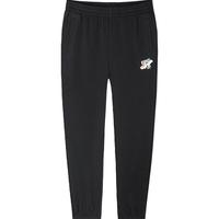 鸿星尔克童装男童裤子亲肤棉质舒适长裤中大童儿童运动裤男女同款针织裤 正黑-2035 130