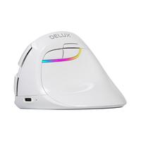 DeLUX 多彩 M618mini 2.4G蓝牙 双模无线鼠标 4000DPI RGB 琉璃白
