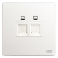 ABB 轩致系列 双六类电脑插座 雅典白