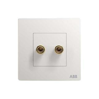 ABB 轩致系列 二位音响插座 雅典白