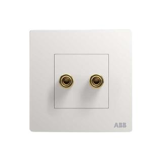 ABB 轩致系列 二位音响插座 雅典白
