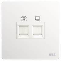 ABB 轩致系列 电话电脑插座 雅典白