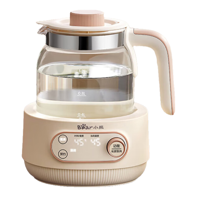 小熊 全玻璃恒温水壶 婴儿调奶器电热烧水壶 温奶器TNQ-E12X1 1.2L