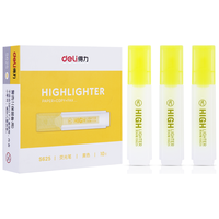 deli 得力 DLSX-S625 单头荧光笔 黄色 10支装