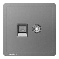 SIEMENS 西门子 开关插座 电视+电脑插座面板 致典深灰银 超五类电脑+电视
