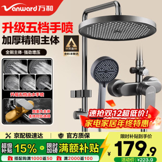 万和 淋浴花洒套装 精铜主体 增压花洒 全套花洒喷头