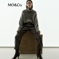 MO&Co.【NOIR系列】毛衣2025冬意大利彩纱高领落肩厚实MBE4SWT025 花驼色 M /165