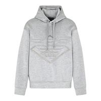 EMPORIO ARMANI 2025秋冬 阿玛尼男式时尚鹰标logo抽绳连帽休闲卫衣