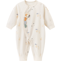 男女宝宝长袖连体衣春秋季新生儿纯棉哈衣可爱爬服婴儿家居睡衣服