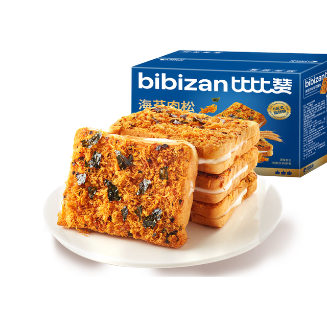 比比赞 海苔肉松吐司1020g整箱