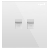 legrand 罗格朗 仕典系列 K8/C01/2 双电脑插座 玉兰白
