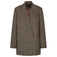 MO&Co.西装2025冬复古彩点粗呢肌理棕调戗驳领垫肩外套MBE4BLA006 棕花纱 XS /155