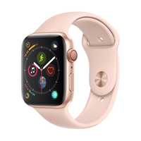Apple 苹果 Watch系列 Watch Series 4 GPS+蜂窝款 智能手表 44mm 金色 粉砂色硅胶表带 16GB(ECG、GPS、北斗、扬声器、温度计)